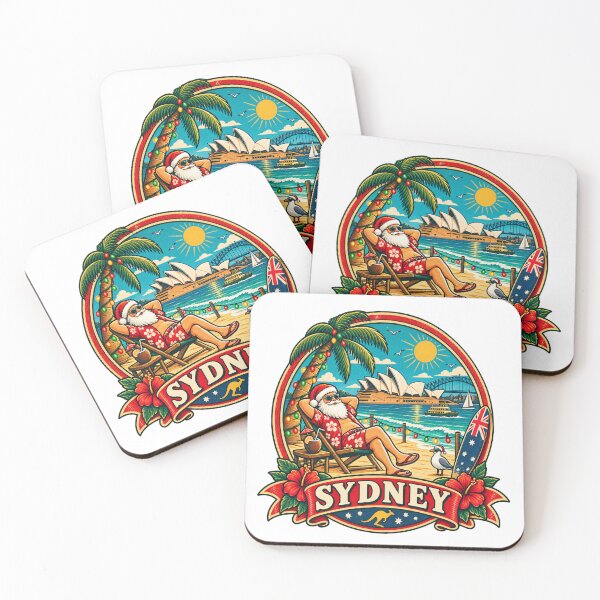 Item preview, Sydney Christmas Beach Santa Retro Australia  designed and sold by Globalcitytees.