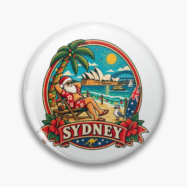 Item preview, Sydney Christmas Beach Santa Retro Australia  designed and sold by Globalcitytees.