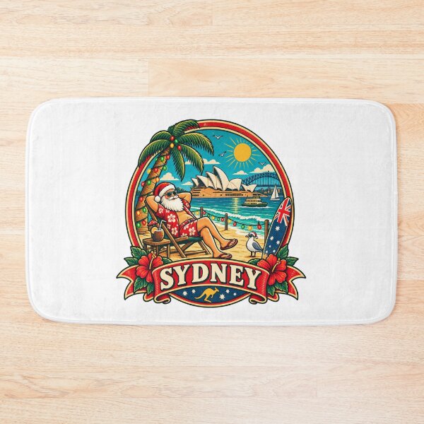 Item preview, Sydney Christmas Beach Santa Retro Australia  designed and sold by Globalcitytees.