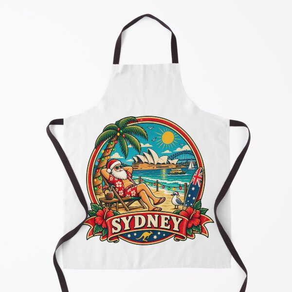 Item preview, Sydney Christmas Beach Santa Retro Australia designed and sold by Globalcitytees.