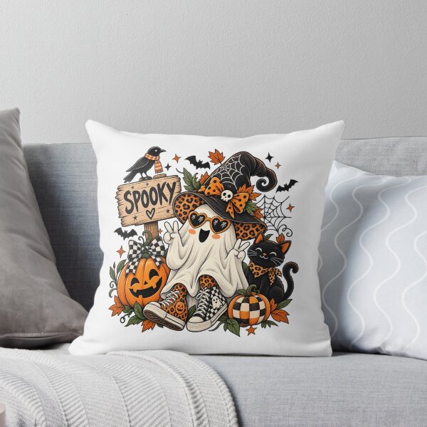 Item preview, Cute Spooky Ghost Halloween Witch Pumpkin designed and sold by afr-saad.