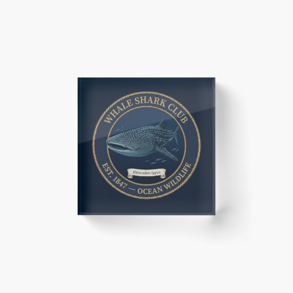 Item preview, Whale Shark Club Vintage Badge Ocean Wildlife Art designed and sold by CalmCapy Co.