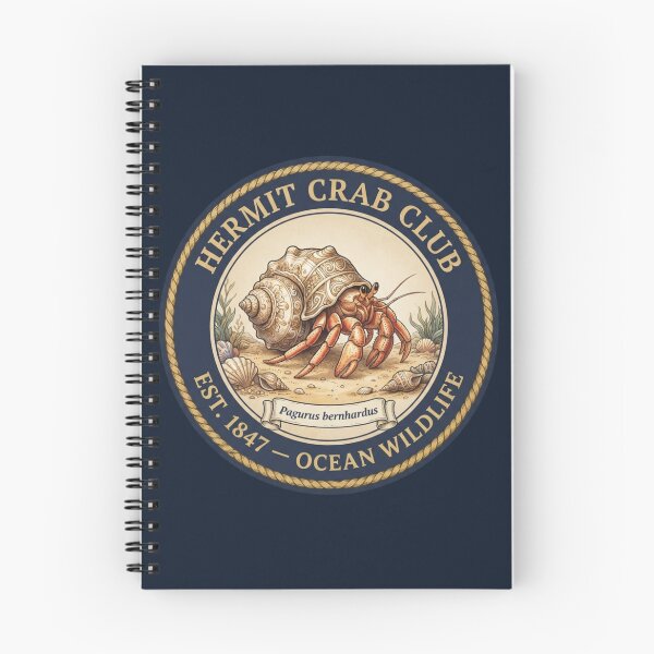 Item preview, Hermit Crab Club Vintage Badge Ocean Wildlife Art designed and sold by CalmCapy Co.