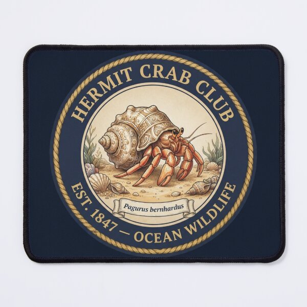Item preview, Hermit Crab Club Vintage Badge Ocean Wildlife Art designed and sold by CalmCapy Co.
