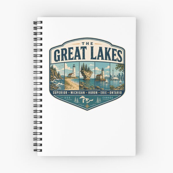 Item preview, The Great Lakes Superior Michigan Huron Erie Ontario USA Canada Travel designed and sold by RetroMini2026.