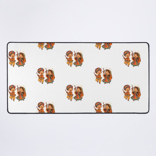 Item preview, Cartoon Gujarati Boy  Girl Playing Garba  Navratri Dandiya Design designed and sold by scale-sdenae.