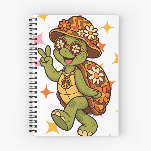 Item preview, Groovy Hippie Turtle – Retro 70s Peace Sign Flower Power Design designed and sold by Inkora_CC.