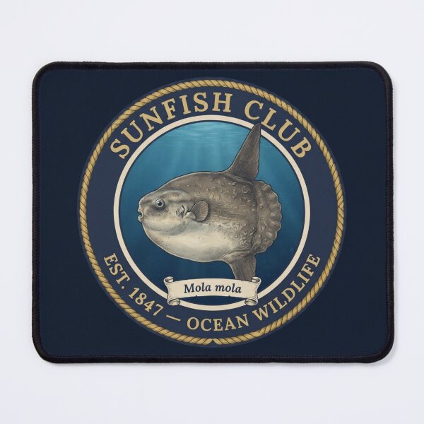 Item preview, Ocean Sunfish Club Vintage Badge Ocean Wildlife Art designed and sold by CalmCapy Co.