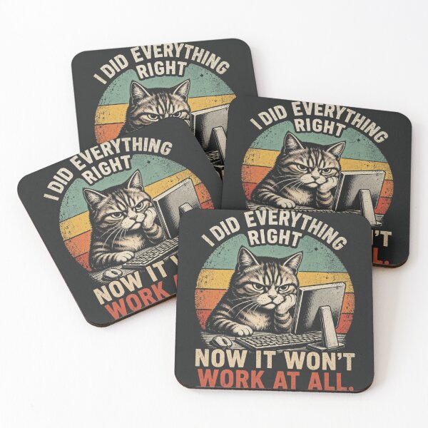 Item preview, Frustrated Cat at Computer Tech Humor designed and sold by Mindful56.