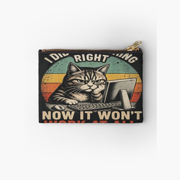 Item preview, Frustrated Cat at Computer Tech Humor designed and sold by Mindful56.