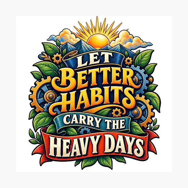Item preview, Let Better Habits Carry the Heavy Days designed and sold by Mosslume Studio.