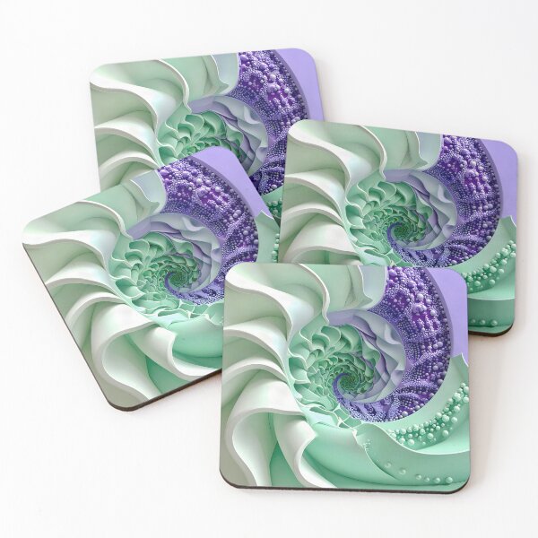 Item preview, Mint Green and Violet Geometric Spiral designed and sold by Vicky Brago-Mitchell®.