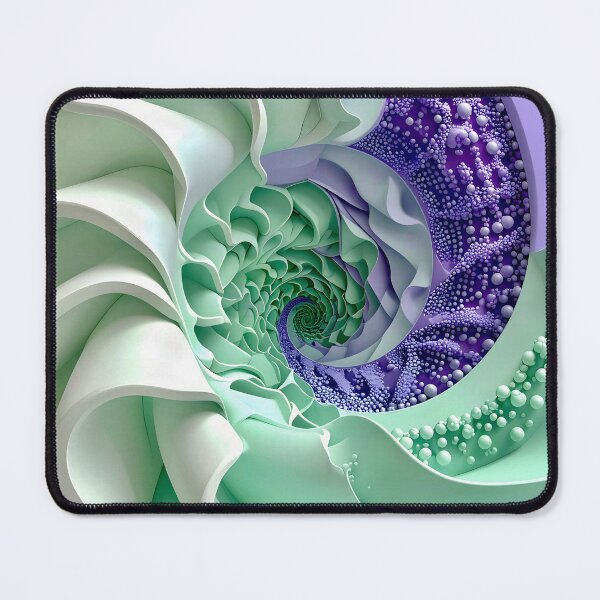 Item preview, Mint Green and Violet Geometric Spiral designed and sold by Vicky Brago-Mitchell®.