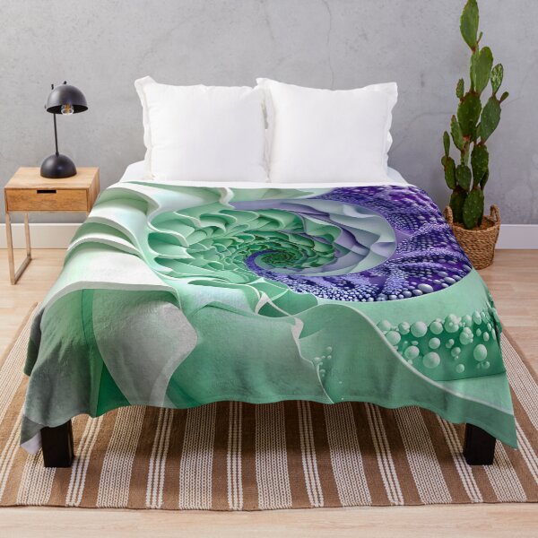 Item preview, Mint Green and Violet Geometric Spiral designed and sold by Vicky Brago-Mitchell®.