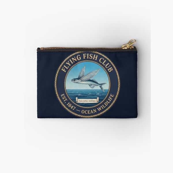 Item preview, Flying Fish Club Vintage Badge Ocean Wildlife Art designed and sold by CalmCapy Co.