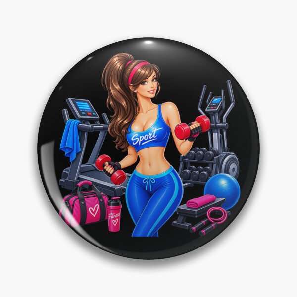 Item preview, Stay Fit – Fitness Girl with Dumbbells designed and sold by TroviTutto.