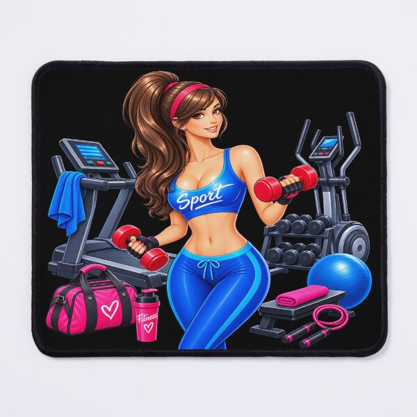 Item preview, Stay Fit – Fitness Girl with Dumbbells designed and sold by TroviTutto.
