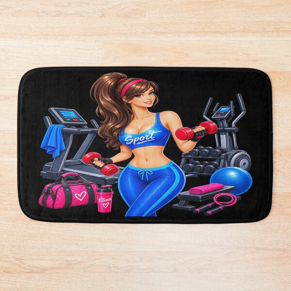 Item preview, Stay Fit – Fitness Girl with Dumbbells designed and sold by TroviTutto.