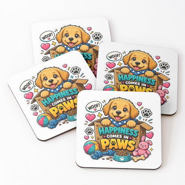 Item preview, Cute Puppy Happiness Comes in Paws designed and sold by PrintBreeze.