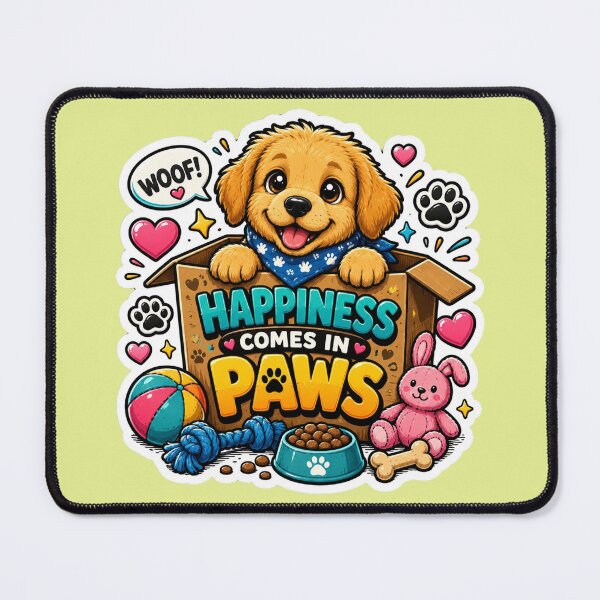 Item preview, Cute Puppy Happiness Comes in Paws designed and sold by PrintBreeze.