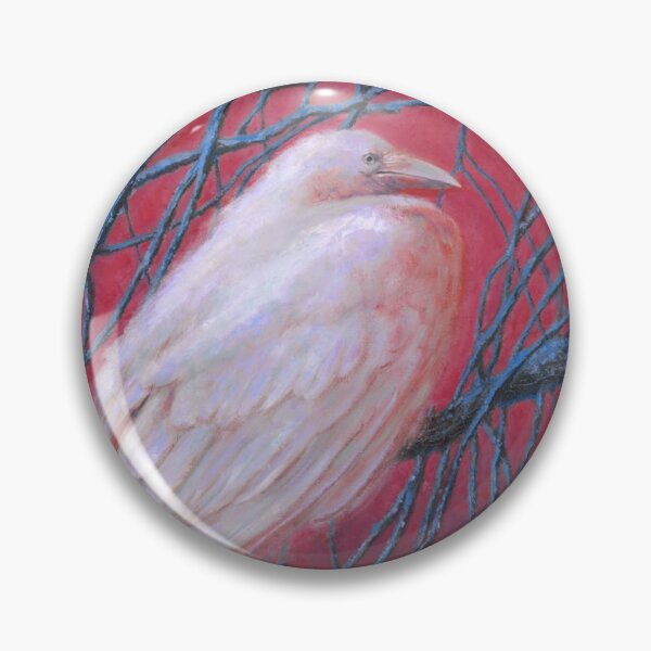 Item preview, Rare White Albino Crow Perched on Winter Branches designed and sold by FabienneDerouin.