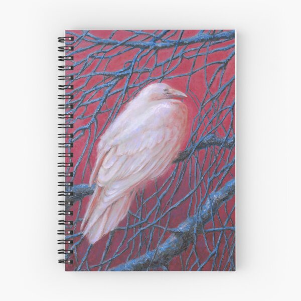 Item preview, Rare White Albino Crow Perched on Winter Branches designed and sold by FabienneDerouin.