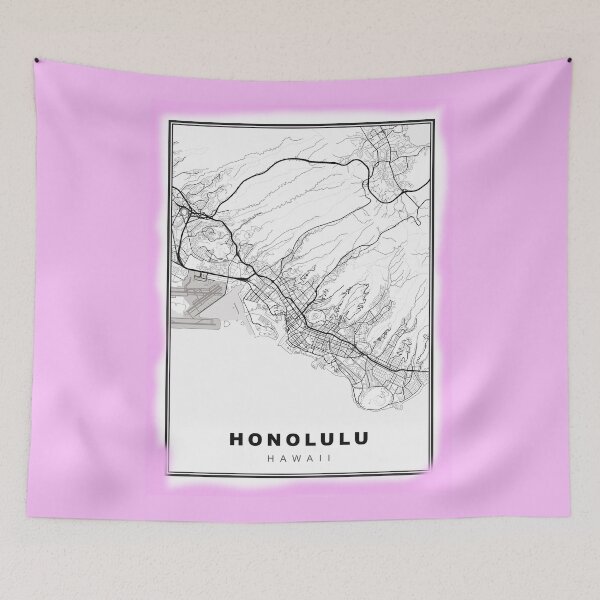 Item preview, Mapa minimalista de Honolulu designed and sold by Tamas Das.