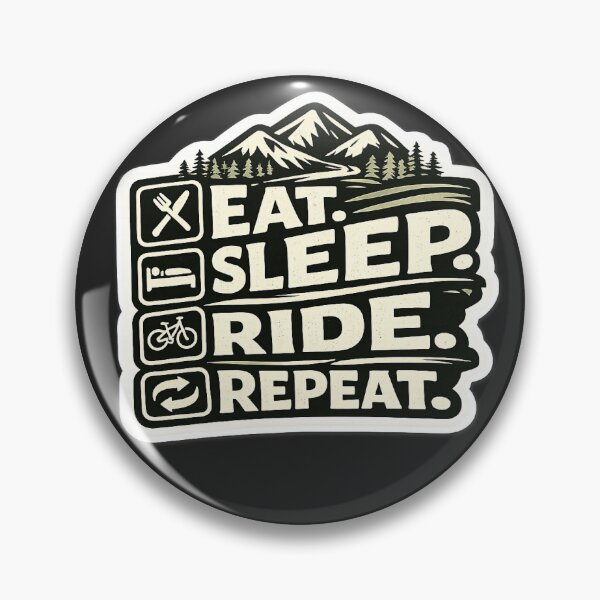 Item preview, Eat Sleep Ride Repeat | Funny MTB Sticker Mountain Bike Gift designed and sold by SingleTrackes.