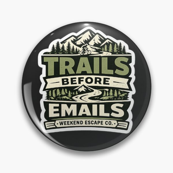 Item preview, Trails Before Emails | Funny MTB Sticker Mountain Bike Gift designed and sold by SingleTrackes.