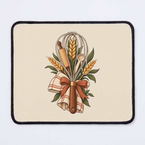 Item preview, Home Baker Gift – Vintage Whisk, Rolling Pin and Wheat Design designed and sold by astersgraphics.