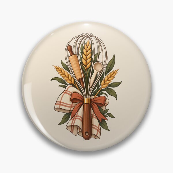 Item preview, Home Baker Gift – Vintage Whisk, Rolling Pin and Wheat Design designed and sold by astersgraphics.
