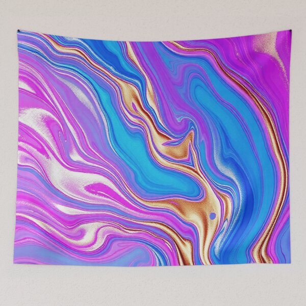 Item preview, Vibrant Purple Blue Fluid Marble designed and sold by IntelliMindDesigns.