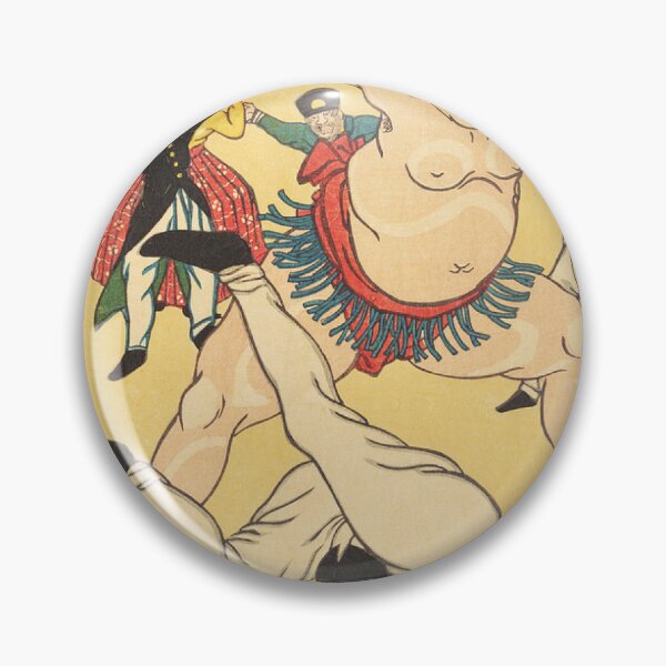 Item preview, Vintage Japanese Sumo Wrestler Defeating Foreigner Ukiyo-e Art designed and sold by vekotpu.