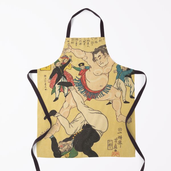 Item preview, Vintage Japanese Sumo Wrestler Defeating Foreigner Ukiyo-e Art designed and sold by vekotpu.