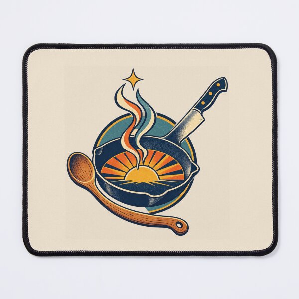 Item preview, Chef Gift – Retro Skillet, Chef Knife and Wooden Spoon Design designed and sold by astersgraphics.