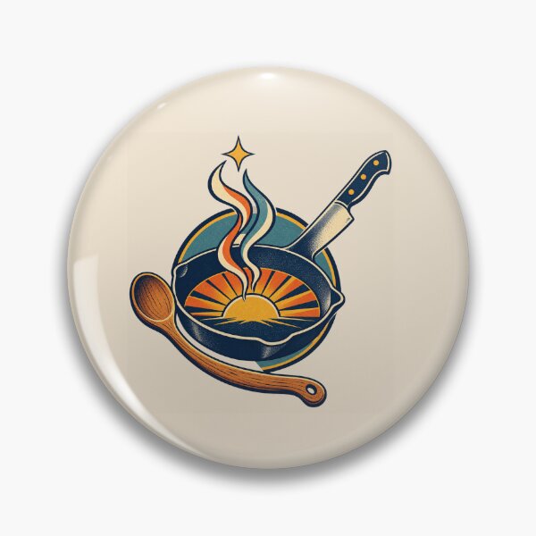Item preview, Chef Gift – Retro Skillet, Chef Knife and Wooden Spoon Design designed and sold by astersgraphics.