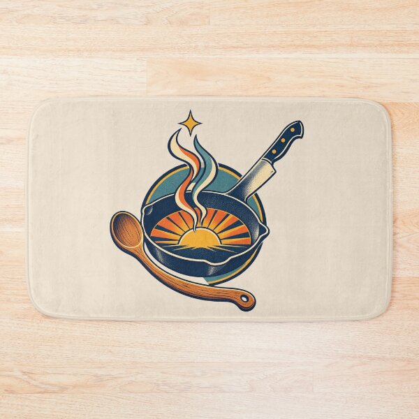 Item preview, Chef Gift – Retro Skillet, Chef Knife and Wooden Spoon Design designed and sold by astersgraphics.