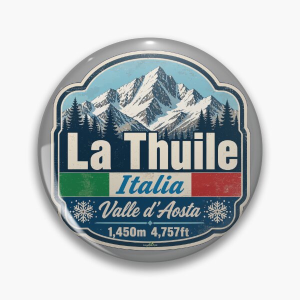 Item preview, La Thuile Aosta Valley Italy Italia Ski Skiing Sticker TShirt 01 designed and sold by OuterShellUK.