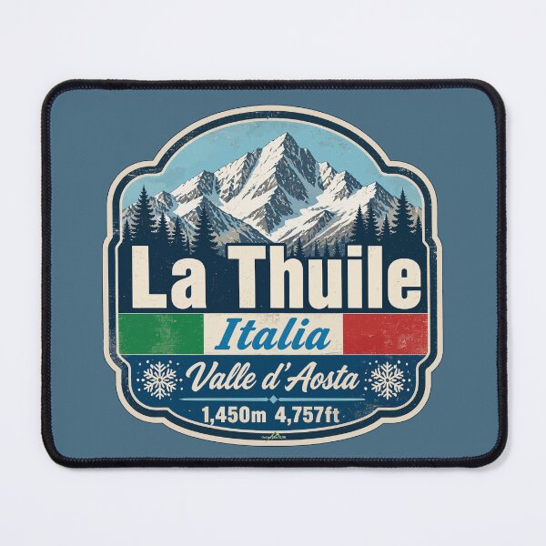 Item preview, La Thuile Aosta Valley Italy Italia Ski Skiing Sticker TShirt 01 designed and sold by OuterShellUK.