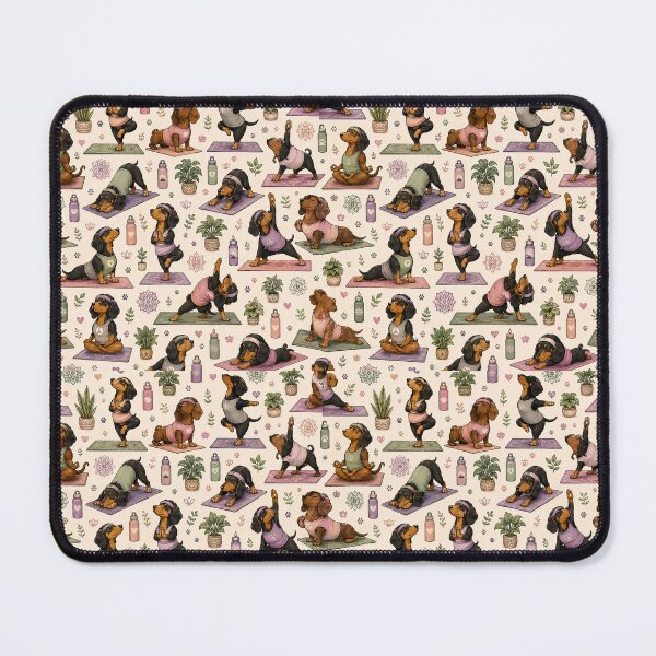 Item preview, Yoga with Dachsunds designed and sold by doddle&bloom.
