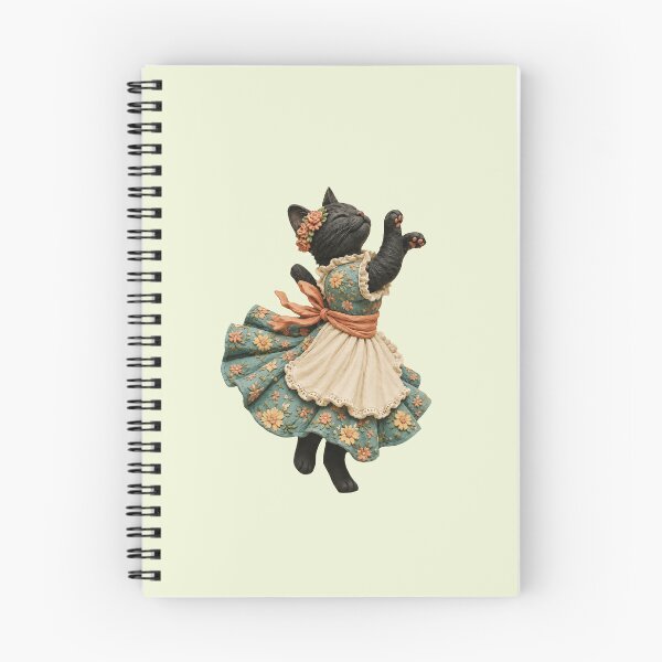Item preview, Black Cat Ballerina – Cute Vintage Floral Dance Cat in Clay Art Style designed and sold by StickerJas.
