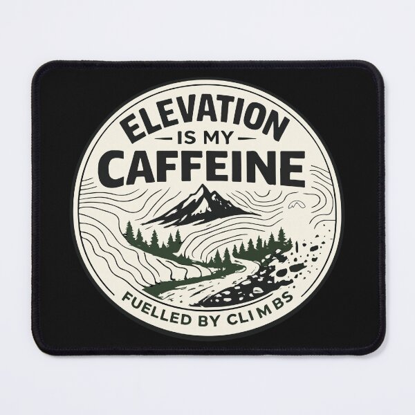 Item preview, Elevation Is My Caffeine | Mountain Bike Climbing Shirt · Funny MTB Gift for Uphill Rider designed and sold by SingleTrackes.