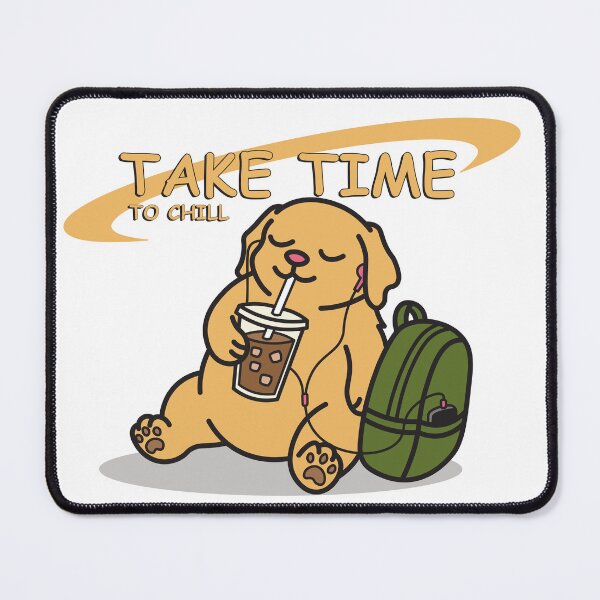 Item preview, Take Time to Chill" Golden Retriever Iced Coffee designed and sold by benyrhmt.
