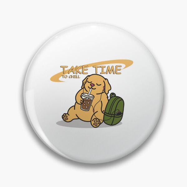 Item preview, Take Time to Chill" Golden Retriever Iced Coffee designed and sold by benyrhmt.