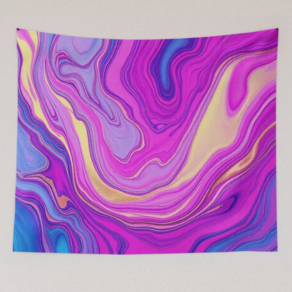 Item preview, Magenta Pink Blue Liquid Swirl designed and sold by IntelliMindDesigns.