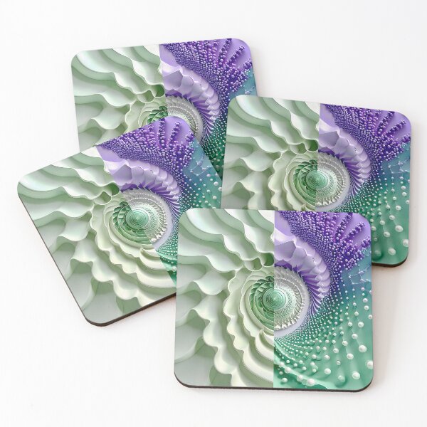 Item preview, Mint Green and Violet Geometric Spiral designed and sold by Vicky Brago-Mitchell®.