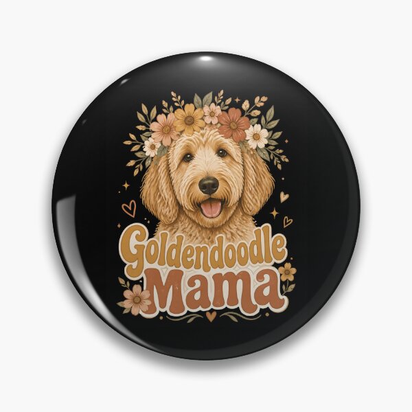 Item preview, Goldendoodle Mama Floral Wreath Retro Design designed and sold by CalmDownZone ⭐️⭐️⭐️⭐️⭐️.
