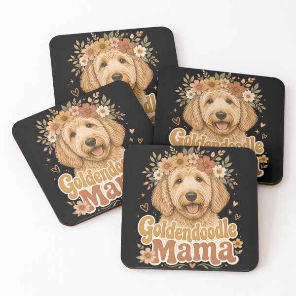 Item preview, Goldendoodle Mama Floral Wreath Retro Design designed and sold by CalmDownZone ⭐️⭐️⭐️⭐️⭐️.