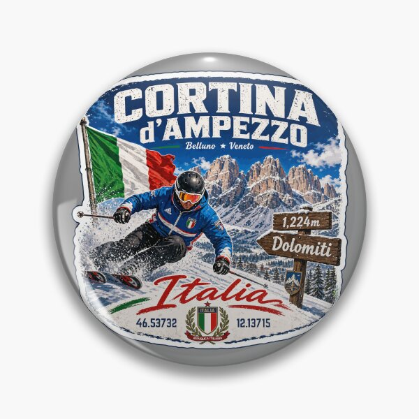 Item preview, Cortina d'Ampezzo Italy Italia Ski Skiing Dolomites Sticker TShirt 06 designed and sold by OuterShellUK.