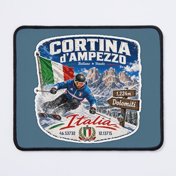 Item preview, Cortina d'Ampezzo Italy Italia Ski Skiing Dolomites Sticker TShirt 06 designed and sold by OuterShellUK.